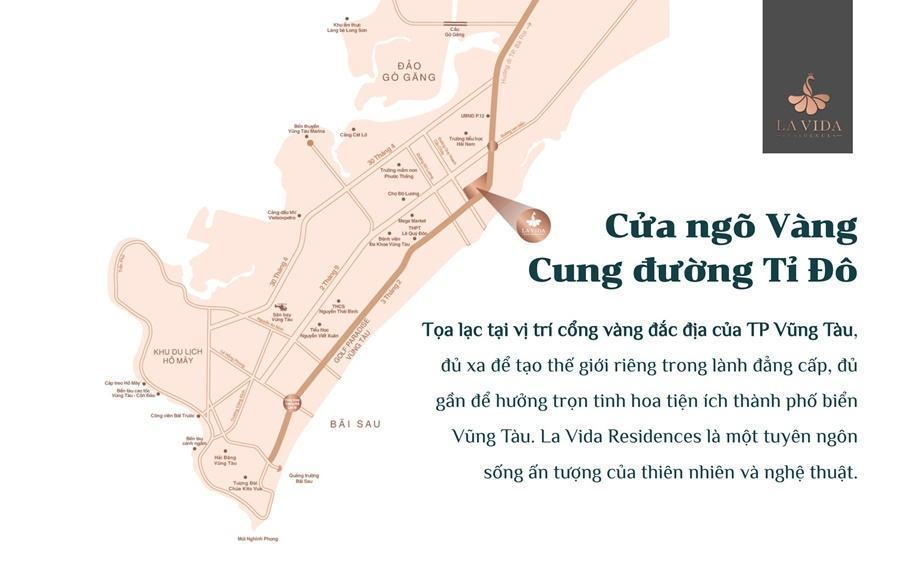 Vị trí khu đô thị La Vida Residences Vũng Tàu. Nguồn: sanhungthinhland